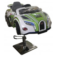 Детское парикмахерское кресло машинка Bugatti зёленая